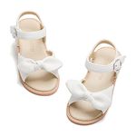 THEE BRON Girl's Toddler/Little Kid Classic Sandals Flat Shoes (10M - 7 inch - 17.7cm, White)