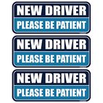 GEEKBEAR New Driver Car Magnet (3 Pack) - Rectangular Shape, 8.7 x 3.6 inch (Navy/Blue)