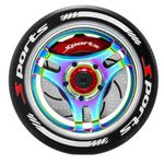 GOUP RC Upgrade Metal RC Hand Wheel Remote Control Steering Wheel with Brake Disc Brake Caliper for SANWA MT4/MT5/M12/M17 Flysky NB4Series WFLY X9Series RC Remote Control (zong) (Colorful)