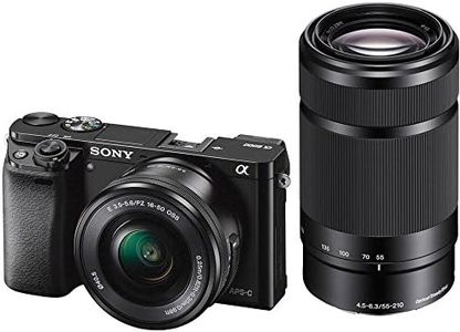 Sony Alpha a6000 Mirrorless Digital Camera w/ 16-50mm and 55-210mm Power Zoom Lenses Black