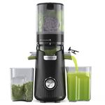 ACOQOOS Juicer Machines, Cold Press Juicer Whole Fruit and Vegetable with 5.3" Wider and Larger Feeding Chute (Capacity 1.8L), Easy to Clean Juicers with 2 Cups, Masticating Black