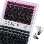 DYSILK Lashes Clusters Individual Lashes - Fluffy Lash Clusters 280pcs DIY Lash Extension Mink Eyelash Clusters Wispy 10-16mm Volume Lash Clusters C Curl Reusable (60D+80D-Fluffy-10-16mm Mix)