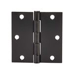 Amazon Basics Square Door Hinges, 3.5 Inch x 3.5 Inch, 12 Pack, Matte Black