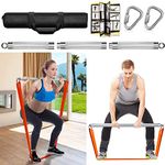 DASKING Detachable Resistance Bands Bar 30"/35.4"/38.5" Length Workout Bar Exercise Bar Max Load 500LBS for Home Gym Workout Full Body Workout Power Lifting Fitness Bar (No Resistance Bands)