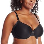 Olga Women's No Side Effects Underwire Contour Bra, Rich Black, 40DD