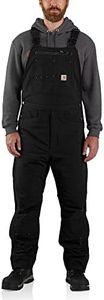 Carhartt mens Super Dux Relaxed Fit Insulated Bibs Overalls, Black, XX-Large US