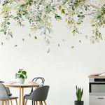 Wall Stickers for Bedrooms Decorations Self Adhesive Wallpaper Green Wall Decor Hanging Plant Wall Art for Living Room Vine Leaves Wall Decal Background Decoration