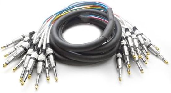 12 Channel 1/4" TRS Snake Cable - 10 Feet Long - Serviceable Ends - Pro Audio Effects Snake for Live Live, Recording, Studios, and Gigs - Patch, Amp, Mixer, Audio Interface 10'