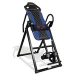 Health Gear 4.4 Advanced Heat & Vibration Massage Inversion Table with Patented Ankle Safety & Security System, Blue/Black