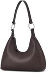 I IHAYNER Leather Shoulder Bag for Women Crescent Shoulder Purse Small Hobo Purse Retro Clutch Classic Underarm Tote Bag Coffee