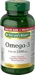 Nature's Bounty Fish Oil Pills, Omega 3 Supplement, Helps Support Cardiovascular Health, 1200mg, 200 Softgels