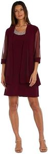 R&M Richards Women's Casual Sheer Swing Shrug, Merlot, 26 Plus