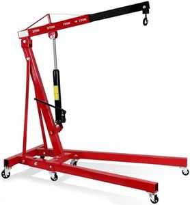 Engine Hoist Heavy Duty Steel Cherry Picker Engine Hoist 2 Ton 4409 lbs Folding Hydraulic Tilting Engine Lift with 6 Steel Caster Wheels Telescopic Boom Hitch