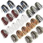 24 Bundles Silicone Jig Skirts 50 Strands Fishing Lures Skirt Replacement Kit for Spinnerbaits Bass Fishing Jigs DIY Fishing Bait Accessories