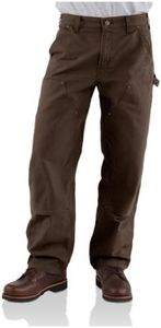 Carhartt Men's Double Front Work Dungaree Washed Duck,Dark Brown,32 x 32