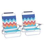 ALPHA CAMP Low Beach Camping Folding Beach Chair with Cooler Bag Heavy Duty Steel Frame Support 250 LBS