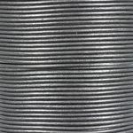 25 Yards of Solid Round 1.5mm Metalic Dark Grey Real and Genuine Leather Cord for use as Braiding String (1.5mm, Metalic Dark Grey)