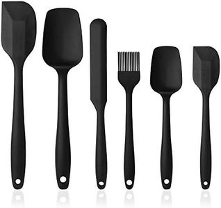 Vicloon Spatole in Silicone, Set 6 PCS Spatola da Cucina Utensili, Resistente al Calore Antiaderenti Utensili da Cucina in Silicone, Compreso Cucchiaio in Silicone, Pennelli da Cucina ECC(Nero)