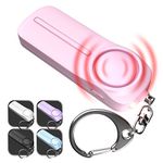 Self Defense Personal Alarm Keychain – 130 dB Siren Personal Safety Protection Device with LED Light – Safesound Emergency Security Alert Key Chain Whistle for Women, Kids, and Elderly by WETEN (pink)