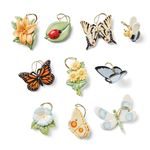 Lenox Butterfly Meadow 10-Piece Ornament Set, Porcelain, Multicolor, 0.45 LB