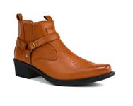 Mens Cowboy Boots (9 UK, Tan)