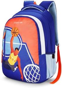 Nasher Miles 45 L Blue Backpack with 3 compartment and rain cover|Basketball theme for Casual,College and School