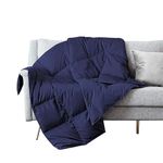 Puredown® Soft Feather Down Throw Blanket Lightweight Packable Couch Throw for Indoor and Outdoor Use, 50"X70", Navy