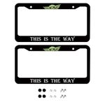 2PCS License Plate Frame for Car Plate Car Decorative with Screw Caps Cover Set