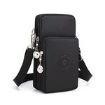 Small Crossbody Wallet Phone Bag Women Mini Shoulder Purse for iPhone 15 Pro Max 14 Plus 13 12 11 Pro Max XR, Black, Small