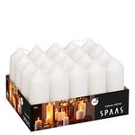 Spaas Tray of 20 Unscented Pillar Candles 40/110 mm, 13 Hours, White