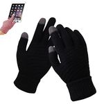 Women Winter woolen Warm Touch Screen Gloves set for Women men Warm gloves windproof, Texting, Riding, Indoor, Outdoor activities winter gloves for women/Girls (Free Size) (Black)