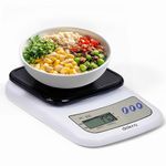 Dokro Digital Kitchen Scale(White), Kitchen Weighing Scale with High-Precision Sensors, TARE Functionality, 1g-10kg Range | Made In INDIA with 1-year warranty, Includes 2 AAA Batteries