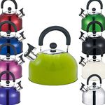 Premium Stainless Steel Whistling Kettle | 10 Colors | Stove top | Non-Drip Pouring Spout | Cool Touch Handle | Whistling Spout | 2.5L Capacity (Green)