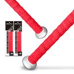 Alien Pros Bat Grip Tape for Baseball (2 Grips) – 1.1 mm Precut and Pro Feel Bat Tape – Replacement for Old baseball bat grip – Wrap Your Bat for an Epic Home Run (2 Grips, Red)