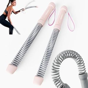Ropeless Battle Ropes for Home Gym - Cordless Training Rope Fitness Equipment for Men & Women, Weighted Workout Ropes for HIIT, No-Jump Full-Body Exercise, Heavy Resistance & Travel-Friendly (Pink)