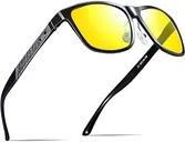 ATTCL Homme Lunettes Conduite de Nuit Polarisées Al-Mg métal Cadre Lunette Jaune Conduite de Nuit 8587 yeshi