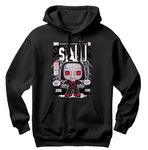 PrintBar Saw Poster hoodie - Funny and Mysterious! Unisex Printed Design, Perfect for comic book fans and mystery enthusiasts. Join the thrilling world of the Saw! Black