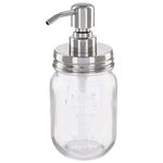 ALTGLAS Vintage Style Liquid Soap Dispenser from Retro Mason Jar Glass with Stainless Steel Pump 16oz/473ml (Silver Chrome)