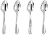 KEAWELL Premium Astra 4-Piece 5.8 inch Spoon Set – Mirror-Finished 18/10 Stainless Steel with Diamond-Faceted Handles Dishwasher Safe for Modern Dining (4, Small Spoons)