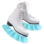 Ice Skate Guards,Soft Ice Hockey Skates Blade Covers, Youth Figure Ice Skating Accessories, Elastic Ice Skate Soakers Blades Protector Cover for Girls Boys (Light Blue）