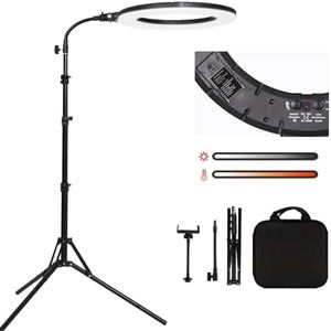 GSKAIWEN 18" 60W LED Ring Light with Light Stand,Soft Tube,Phone Holder, Beauty Lighting Eyebrow Eyelash Extension Tattoo Lamp Makeup Selfie Live Streaming Dimmable Photography Studio Video Light