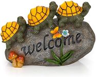 VP Home Welcome Turtles on a Rock Solar Powered LED Outdoor Decor Garden Light