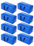 8 Pack Heavy Duty Extra Large Moving Bags Storage Tote - Strong Handles& Backpack Straps - Space Saving Storage Bags Alternative to Moving Boxes and Bins,Compatible with Ikea Frakta Cart, Blue