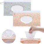 2Packs Baby Wipes Dispenser Portable Baby Wipe Holder Refillable Wet Wipes Container Reusable Travel Wipes Case, Keeps Wipes Fresh