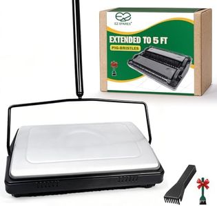 EZ SPARES Quiet Carpet Sweeper,Floor Sweeper with Pig-Bristles,Suitable for Carpet Cleaning Power,Roller Brush Strong,Bristle Sweeper,Great for House,Office,Kitchen,Carpet(Silver)