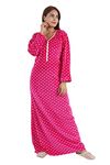 Velvet Woolen Embroidered Maxi Nighty for Women & Girls/Maxi Dress/Nighty Dress Women's Maxi Nighty Nightgown Velvet Night Dress Blue, Free Size (Free Size, Pink)