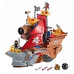 Fisher-Price Imaginext Shark Bite Pirate Ship, playset with pirate figures and accessories for preschool kids ages 3 to 8 years, DHH61