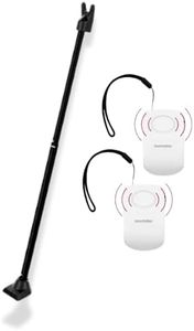SECURITYMAN 2-in-1 Door Security Bar (1 Pack - Black) & Door Handle Alarm (2 Pack) – Heavy-Duty Iron Door Jammer & 130dB Vibration-Triggered Portable Alarm for Home, Travel, and Hotel Security
