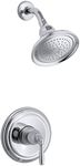 KOHLER TS396-4-CP Devonshire(R) Rite-Temp(R) Shower Valve Trim with Lever Handle and 2.5 GPM Showerhead, 11.75 X 8.00 X 6.25, Polished Chrome