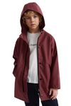 maoo garden Boys Waterproof Raincoat Hooded PU Lightweight Rain Jacket Anorak Outwear Windbreaker 2111 Red 13-14Y